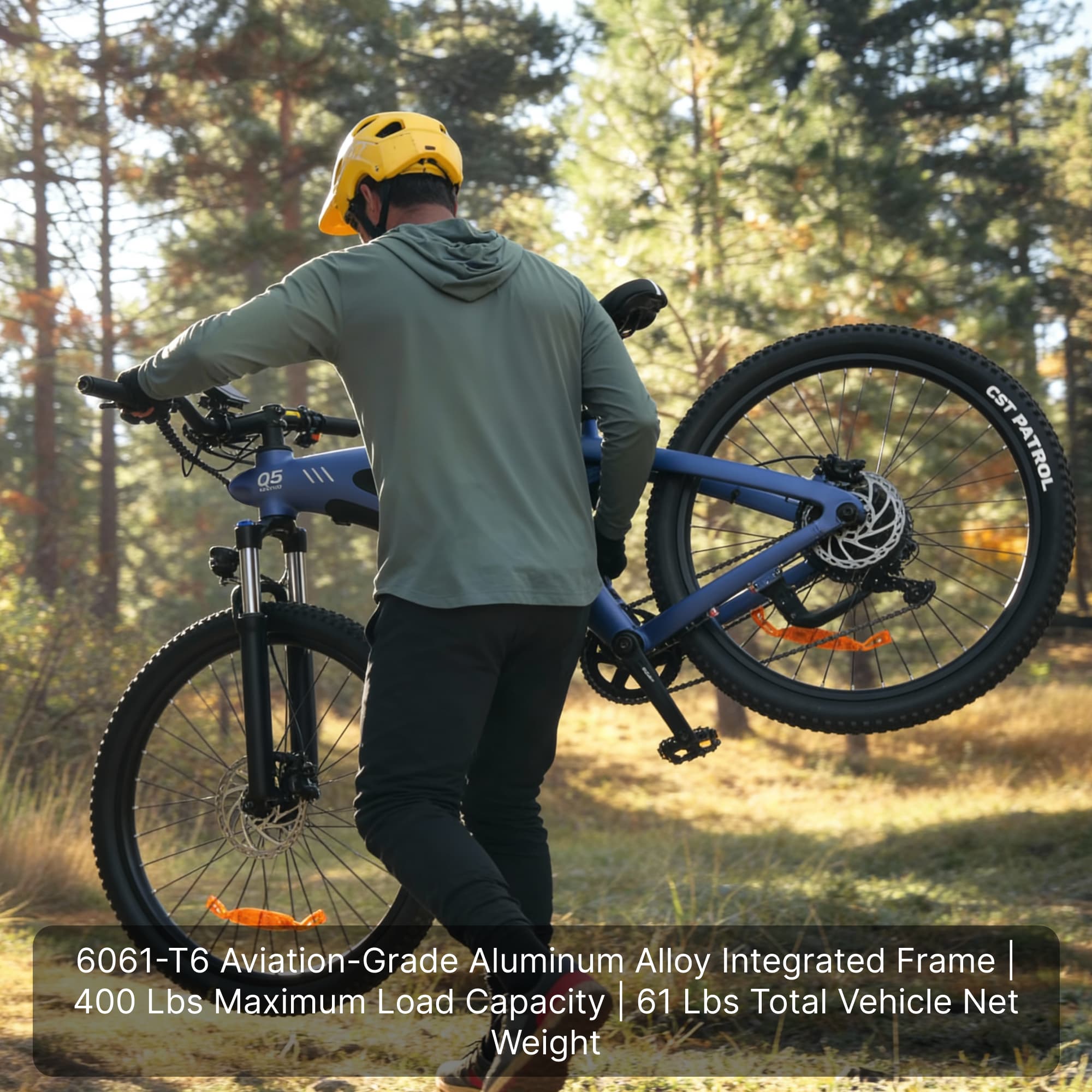 Le vélo électrique HX Q5 Shark est équipé d'une batterie 48V 20Ah