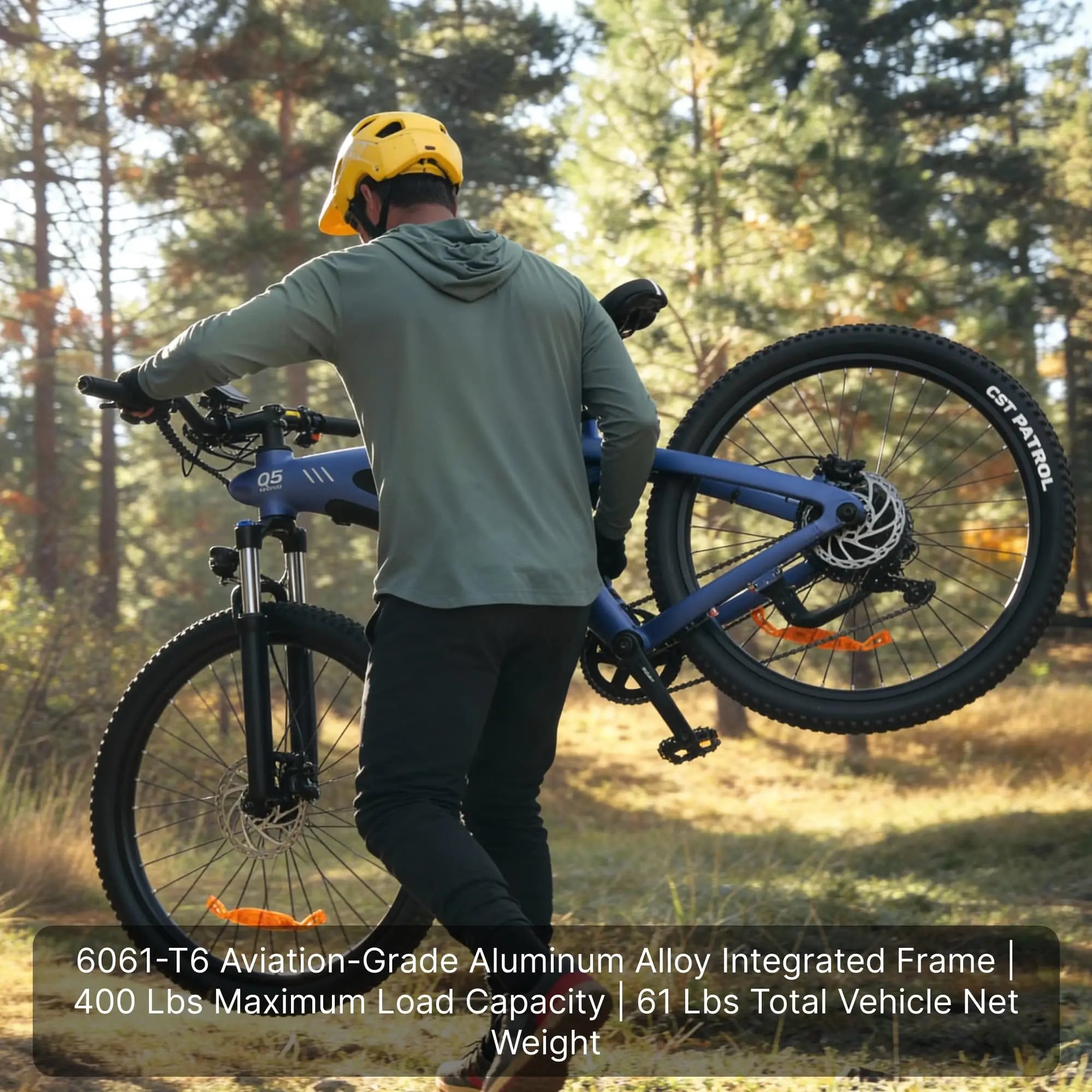 Le vélo électrique HX Q5 Shark est équipé d'une batterie 48V 20Ah