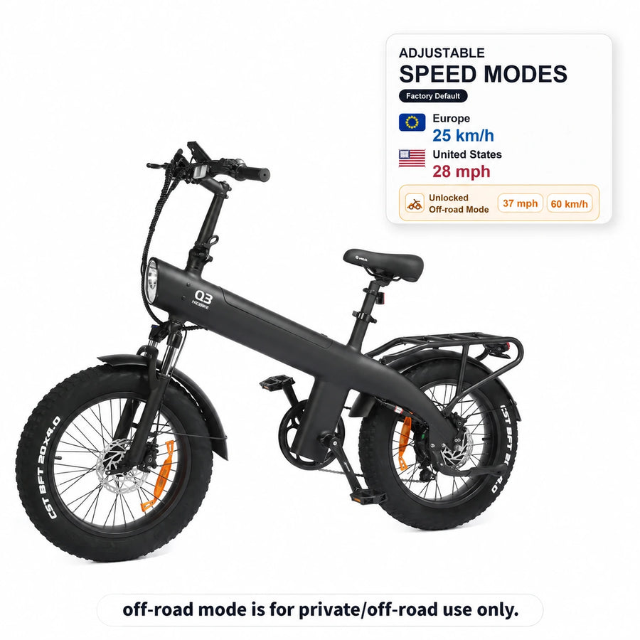 Vélo électrique tout-terrain HX Q3 2000W Fat Tire - avec garde-boue et porte-bagages arrière offerts